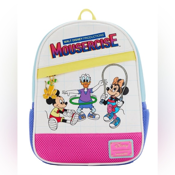 🆕 Loungefly Disney Mickey & Friends Mousercise Unisex Mini Backpack